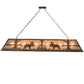 Meyda Lighting Moose at Lake 72" 11-Light Antique Copper Island Pendant Light With Silver Shade Glass