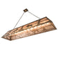 Meyda Lighting Moose at Lake 72" 11-Light Antique Copper Island Pendant Light With Silver Shade Glass