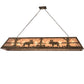 Meyda Lighting Moose at Lake 72" 11-Light Antique Copper Island Pendant Light With Silver Shade Glass