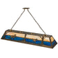 Meyda Lighting Moose at Lake 72" 8-Light Antique Copper Island Pendant Light With Blue & Beige Shade Glass