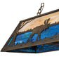 Meyda Lighting Moose at Lake 72" 8-Light Antique Copper Island Pendant Light With Blue & Beige Shade Glass