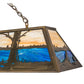 Meyda Lighting Moose at Lake 72" 8-Light Antique Copper Island Pendant Light With Blue & Beige Shade Glass