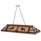 Meyda Lighting Moose at Lake 72" 9-Light Antique Copper Island Pendant Light With Silver Mica Shade Glass