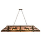 Meyda Lighting Moose at Lake 72" 9-Light Antique Copper Island Pendant Light With Silver Mica Shade Glass