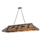 Meyda Lighting Moose at Lake 72" 9-Light Antique Copper Island Pendant Light With Silver Mica Shade Glass
