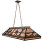 Meyda Lighting Moose at Lake 72" 9-Light Antique Copper Island Pendant Light With Silver Mica Shade Glass