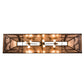 Meyda Lighting Moose at Lake 72" 9-Light Antique Copper Island Pendant Light With Silver Mica Shade Glass