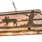 Meyda Lighting Moose at Lake 72" 9-Light Antique Copper Island Pendant Light With Silver Mica Shade Glass