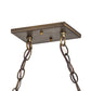 Meyda Lighting Moose at Lake 72" 9-Light Antique Copper Island Pendant Light With Silver Mica Shade Glass