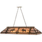Meyda Lighting Moose at Lake 72" 9-Light Antique Copper Island Pendant Light With Silver Mica Shade Glass