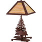 Meyda Lighting Moose on the Loose 21" 2-Light Rust Table Lamp With Beige Iridescent Shade Glass