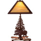 Meyda Lighting Moose on the Loose 21" 2-Light Rust Table Lamp With Beige Iridescent Shade Glass