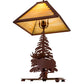 Meyda Lighting Moose on the Loose 21" 2-Light Rust Table Lamp With Beige Iridescent Shade Glass