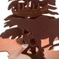 Meyda Lighting Moose on the Loose 21" 2-Light Rust Table Lamp With Beige Iridescent Shade Glass