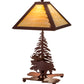 Meyda Lighting Moose on the Loose 21" 2-Light Rust Table Lamp With Beige Iridescent Shade Glass