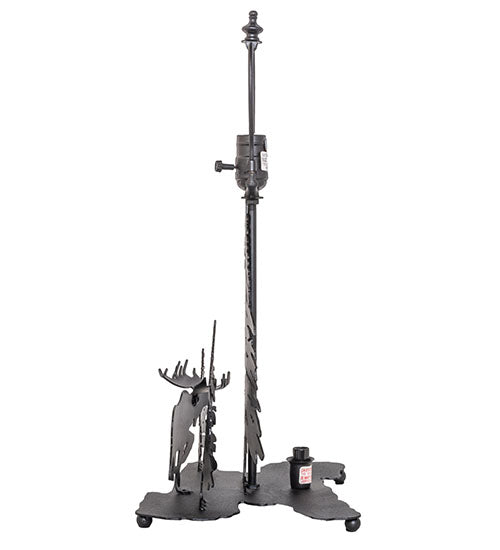Meyda Lighting Moose on the Loose 21" 2-Light Textured Black Table Lamp Base With Lighted Base