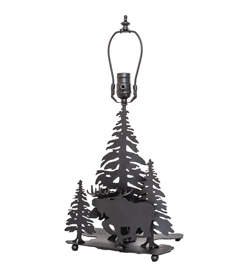 Meyda Lighting Moose on the Loose 21" 2-Light Textured Black Table Lamp Base With Lighted Base