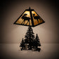 Meyda Lighting Moose on the Loose 21" 2-Light Textured Black Table Lamp With Beige Iridescent Shade Glass
