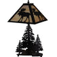 Meyda Lighting Moose on the Loose 21" 2-Light Textured Black Table Lamp With Beige Iridescent Shade Glass