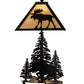Meyda Lighting Moose on the Loose 21" 2-Light Textured Black Table Lamp With Beige Iridescent Shade Glass
