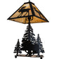 Meyda Lighting Moose on the Loose 21" 2-Light Textured Black Table Lamp With Beige Iridescent Shade Glass