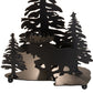 Meyda Lighting Moose on the Loose 21" 2-Light Textured Black Table Lamp With Beige Iridescent Shade Glass