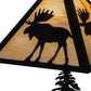 Meyda Lighting Moose on the Loose 21" 2-Light Textured Black Table Lamp With Beige Iridescent Shade Glass