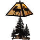 Meyda Lighting Moose on the Loose 21" 2-Light Textured Black Table Lamp With Beige Iridescent Shade Glass