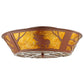 Meyda Lighting Moose on the Loose 22" 4-Light Rust Flush Mount Light With Amber Mica Shade Glass