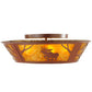 Meyda Lighting Moose on the Loose 22" 4-Light Rust Flush Mount Light With Amber Mica Shade Glass