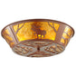 Meyda Lighting Moose on the Loose 22" 4-Light Rust Flush Mount Light With Amber Mica Shade Glass