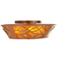 Meyda Lighting Moose on the Loose 22" 4-Light Rust Flush Mount Light With Amber Mica Shade Glass