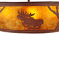 Meyda Lighting Moose on the Loose 22" 4-Light Rust Flush Mount Light With Amber Mica Shade Glass