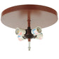 Meyda Lighting Moose on the Loose 22" 4-Light Rust Flush Mount Light With Amber Mica Shade Glass