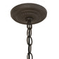 Meyda Lighting Moose on the Loose 23" 3-Light Craftsman Brown Pendant Light With Beige Iridescent Shade Glass
