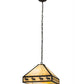 Meyda Lighting Moose on the Loose 23" 3-Light Craftsman Brown Pendant Light With Beige Iridescent Shade Glass