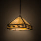 Meyda Lighting Moose on the Loose 23" 3-Light Craftsman Brown Pendant Light With Beige Iridescent Shade Glass