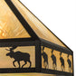 Meyda Lighting Moose on the Loose 23" 3-Light Craftsman Brown Pendant Light With Beige Iridescent Shade Glass