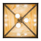 Meyda Lighting Moose on the Loose 23" 3-Light Craftsman Brown Pendant Light With Beige Iridescent Shade Glass