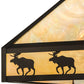 Meyda Lighting Moose on the Loose 23" 3-Light Craftsman Brown Pendant Light With Beige Iridescent Shade Glass