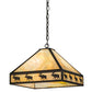 Meyda Lighting Moose on the Loose 23" 3-Light Craftsman Brown Pendant Light With Beige Iridescent Shade Glass