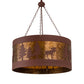 Meyda Lighting Moose on the Loose 32" 4-Light Rust Pendant Light With Amber Mica Shade Glass