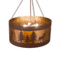 Meyda Lighting Moose on the Loose 32" 4-Light Rust Pendant Light With Amber Mica Shade Glass