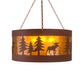 Meyda Lighting Moose on the Loose 32" 4-Light Rust Pendant Light With Amber Mica Shade Glass