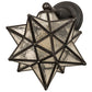 Meyda Lighting Moravian Star 10" Craftsman Brown Wall Sconce With Clear Ripple Shade Glass