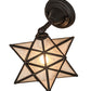 Meyda Lighting Moravian Star 10" Craftsman Brown Wall Sconce With Clear Ripple Shade Glass