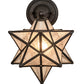 Meyda Lighting Moravian Star 10" Craftsman Brown Wall Sconce With Clear Ripple Shade Glass