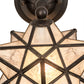 Meyda Lighting Moravian Star 10" Craftsman Brown Wall Sconce With Clear Ripple Shade Glass
