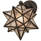 Meyda Lighting Moravian Star 10" Craftsman Brown Wall Sconce With Clear Ripple Shade Glass