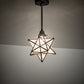 Meyda Lighting Moravian Star 11" Craftsman Brown Pendant Light With Clear Seeded Shade Glass